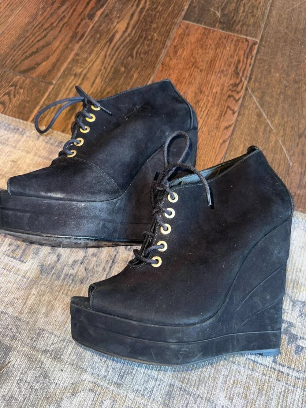 Diane von Furstenberg  Peep Toe Wedge Booties